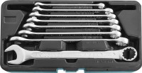 Набор ключей гаечных комбинированных с профилем SUPER TECH в кейсе, 8-19 мм, 8 предметов Jonnesway W84108S