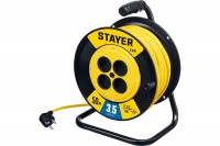 Удлинитель силовой на катушке STAYER S-215 (50м, ПВС 2х1,5мм. 4 розетки,3500Вт) 55072-50