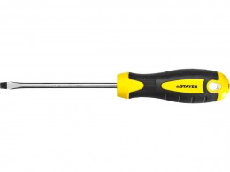 Отвертка Stayer Master ТECHNO, двухкомпонентная рукоятка, магнитный наконечник, Cr-V, SL5,0x100мм 2507-05-10_z02