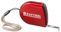 Рулетка Kraftool, компактная, автостоп, цельнометрический корпус, с ремешком, 2мх8мм 34149-02