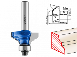 Фреза Зубр Профессионал кромочная калевочная №3, D= 28,6мм, рабочая длина-12,7мм, радиус-4мм, хв.-8мм, d-12,7мм 28703-28.6