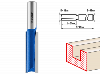 Фреза Зубр Профессионал пазовая прямая, удлиненная, D= 16мм, рабочая длина-51мм, хв.-12 мм 28754-16-51