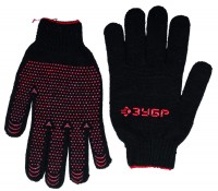Перчатки Зубр "МAСTEP" трикотажные, 7 класс, с защитой от скольжения, утепленные, L-XL 11462-XL