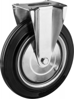 Колесо неповоротное Зубр d=250 мм, г/п 210 кг, резина/металл, игольчатый подшипник 30936-250-F