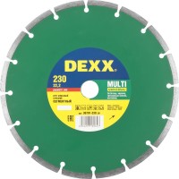 Круг отрезной алмазный DEXX универсальный, сегментный, для УШМ, 230х7х22,2мм 36701-230_z01
