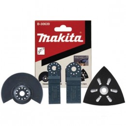 Набор насадок для мультитула Makita, 4шт(диск, 2полотна, пластина), д\работ по дереву B-30639