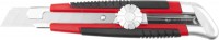 Нож Uragan с выдвижным сегментированным лезвием, двухкомп корпус, механический фиксатор, инструментальная сталь, 18мм 09187