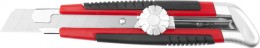 Нож Uragan с выдвижным сегментированным лезвием, двухкомп корпус, механический фиксатор, инструментальная сталь, 18мм 09187