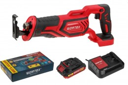 Аккумуляторная сабельная пила WORTEX CSR 1118 E в кор. ALL1 18В, 1 акк., 2 Ач, дер. 115 мм 0329282