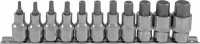 Набор насадок торцевых 1/2"DR с вставками-битами шестигранными на держателе, H4-H19, 11 предметов Ombra 912211