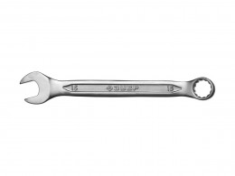 Ключ гаечный комбинированный Зубр Мастер, Cr-V сталь, хромированный, 15мм 27087-15