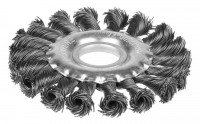 Щетка Stayer дисковая для УШМ, плетенные пучки проволоки 0,5мм, 100мм/22мм 35120-100