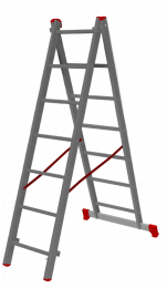 Лестница алюминиевая двухсекционная Новая Высота NV 122 2х7 ступеней