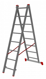 Лестница алюминиевая двухсекционная Новая Высота NV 122 2х8 ступеней