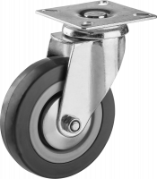 Колесо поворотное Зубр d=100 мм, г/п 65 кг, резина/полипропилен 30956-100-S