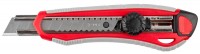 Нож Зубр Мастер с сегментированным лезвием, двухкомпонентный корпус, механический фиксатор, сталь У8А, 18мм 09158