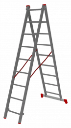 Лестница алюминиевая двухсекционная Новая Высота NV 122 2х9 ступеней