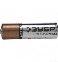Батарейка Зубр "Lithium PRO", литиевая Li-FeS2, "AA", 1,5 В, 2шт 59202-2C