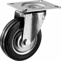 Колесо поворотное Зубр d=100 мм, г/п 70 кг, резина/металл, игольчатый подшипник 30936-100-S