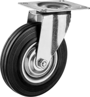 Колесо поворотное Зубр d=125 мм, г/п 100 кг, резина/металл, игольчатый подшипник 30936-125-S
