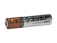 Батарейка Зубр "Lithium PRO", литиевая Li-FeS2, "AAA", 1,5В, 2шт 59201-2C