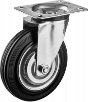 Колесо поворотное Зубр d=160 мм, г/п 145 кг, резина/металл, игольчатый подшипник 30936-160-S