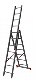Лестница алюминиевая трёхсекционная Новая Высота NV 123 3х7 ступеней