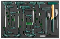 Набор ключей торцевых шестигранных и TORX®, молотков и зубил в EVA ложементе 560х400 мм, 21 предмет Jonnesway H10121SV