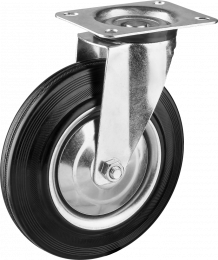 Колесо поворотное Зубр d=200 мм, г/п 185 кг, резина/металл, игольчатый подшипник 30936-200-S