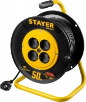 Удлинитель на катушке Stayer "MS 207", 50 м, 2200 Вт, 4 гнезда, ПВС 2x0,75 мм2 55073-50
