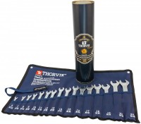 Набор ключей комбинированных в сумке, 16 предметов (6-19, 22, 24 мм) (в тубусе Thorvik) Thorvik CWS0016T