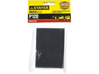 Губка шлифовальная Stayer Master четырехсторонняя, зерно-оксид алюминия, Р120; 100 x 68 x 26 мм. 3560-1_z01