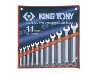 Набор ключей KT-1211SR: комбинированных 11пр. 1/4"-15/16" KING TONY