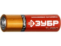 Батарейка Зубр "TURBO" щелочная (алкалиновая), тип AA, 1,5В, 2шт на карточке 59213-2C