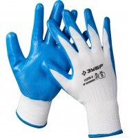 Перчатки Зубр Мастер маслостойкие для точных работ, с нитриловым покрытием, размер M (8) 11276-M