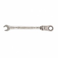 Ключ комбинированный трещоточный, 9 мм, CrV, шарнирный, зерк. хром MATRIX 14826