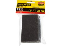Губка шлифовальная Stayer Master угловая, зерно-оксид алюминия, Р320, 100 x 68 x 42 x 26 мм, средняя жесткость. 3561-320