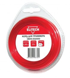 Леска Elitech, 1.65мм, 15м, звезда, блистер