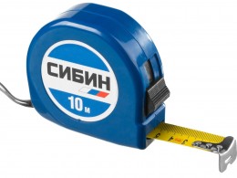 Рулетка Сибин, пластиковый корпус, 10м/25мм 34020-10-25