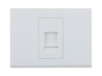 Розетка телефонная одинарная Светозар ЭФФЕКТ, без вставки и рамки, цвет белый SV-54417-W
