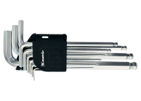Набор ключей имбусовых HEX, 1,5–10 мм, CrV, 9 шт., удлиненные, сатин., с шаром MATRIX