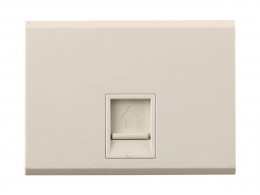 Розетка компьютерная одинарная Светозар ЭФФЕКТ, без вставки и рамки, цвет бежевый SV-54419-B