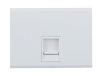 Розетка компьютерная одинарная Светозар ЭФФЕКТ, без вставки и рамки, цвет белый SV-54419-W