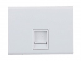 Розетка компьютерная одинарная Светозар ЭФФЕКТ, без вставки и рамки, цвет белый SV-54419-W