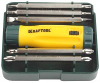 Набор Kraftool Отвертка реверсивная с двухсторонними удлиненн битами, Cr-V, 6 предметов 26141-H6