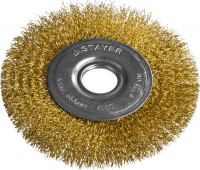 Щетка Stayer Professional дисковая для УШМ, витая стальная латунированная проволока 0,3мм, 125мм/22мм 35122-125