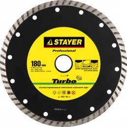 Круг отрезной алмазный Stayer Professional, сегментированный, сухая и влажная резка, для УШМ, 22,2х230мм 3662-230_z01