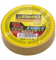 Изолента Stayer Master желтая, ПВХ, 5000 В, 15мм х 10м 12291-Y-15-10
