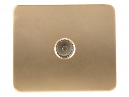 Розетка телевизионная Светозар ГАММА, без вставки и рамки, цвет золотой металлик SV-54115-GM