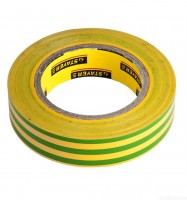 Изолента Stayer Profi желто-зеленая, ПВХ, 15мм х 10м х 0,18мм 12292-S-15-10